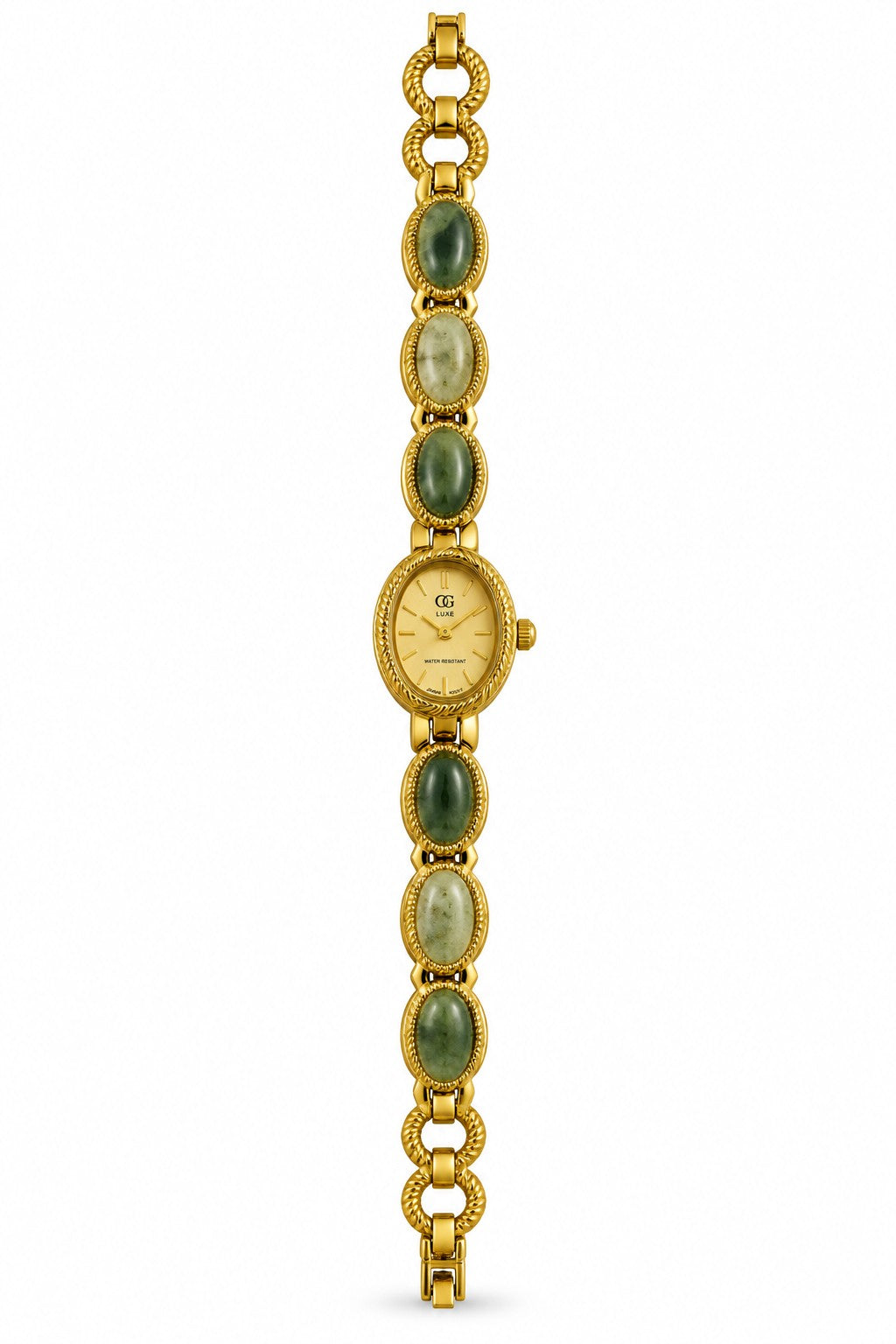 Montre Femme GG LUXE Dorée avec Pierres Vertes et Brunes – Acier Inoxydable
