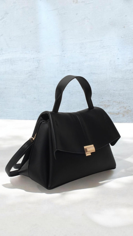 Sac à Main Femme Élégant avec Bandoulière – Camel & Noir