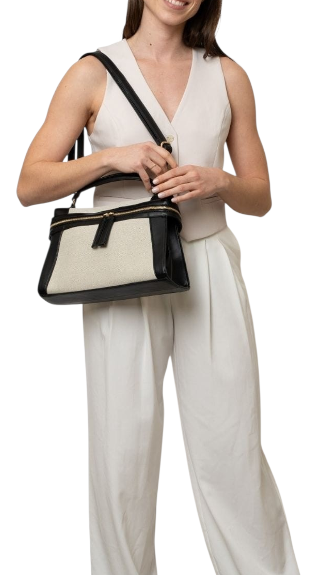Sac à Main Femme Élise avec Bandoulière – Noir & Jaune